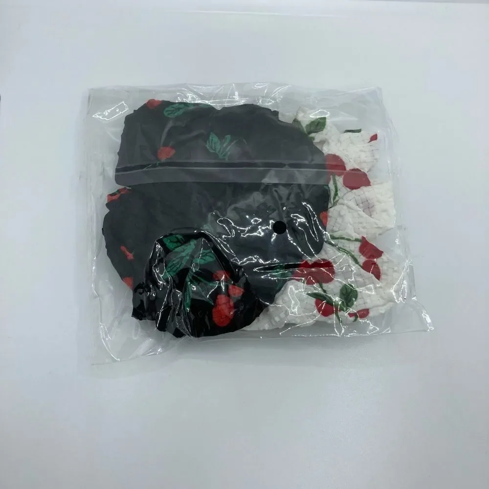 Cherry Print Scrunchies